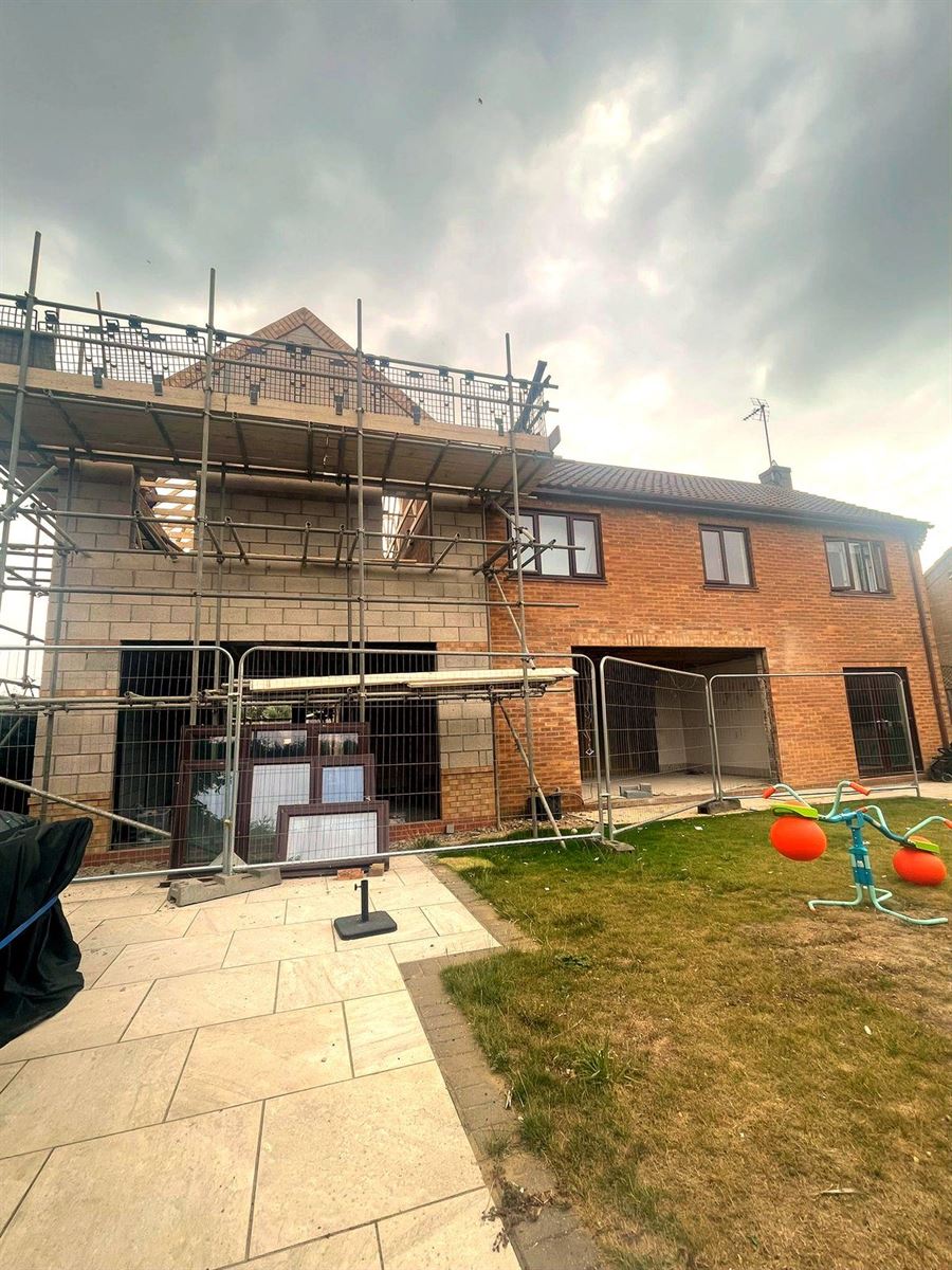 Side double-storey extension under construction